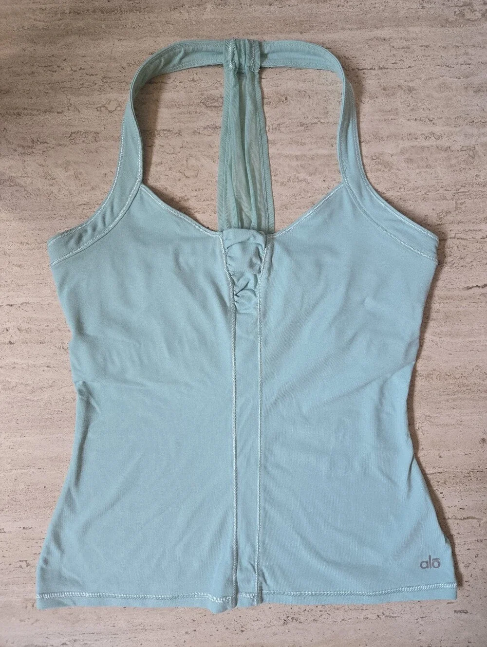 ALO Yoga Light Aqua Racerback Workout Tank Top